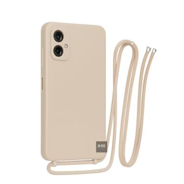 Imagem de Capa Case Capinha Para Motorola Moto G55 Silicone Com Cordão Alça De Pescoço Ajustável Veludo Premium (ROSA AREIA)