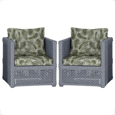 Imagem de 2 Poltronas Madri Alumínio Corda Náutica Estofado 5 Trama Prata