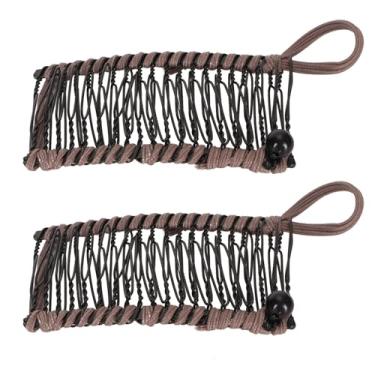 Imagem de Ainoli 2 peças de grampos de cabelo banana, elegante, confortável, elástico, vintage, pente clincher, ferramenta para cabelos grossos, ondulados e cacheados (Cinza)