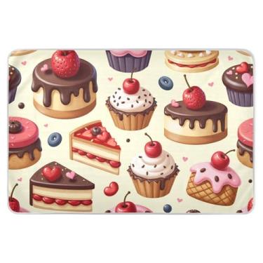 Imagem de Protetor de colchão impermeável com creme de sobremesa, almofadas de urina para cama de gato 132 x 86 cm, protetor de colchão grande