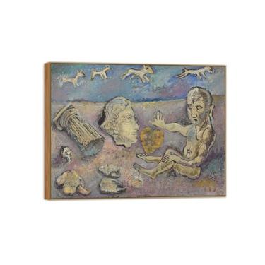 Imagem de David Burliuk Famosas impressões em tela de arte de parede prontas para pendurar. Retrato de senhora. Pintura de moldura de madeira para decoração de sala de estar 50 x 65 cm 20 x 26 polegadas