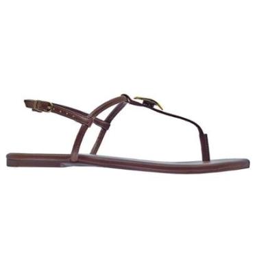 Imagem de Sandália Rasteira Pedraria Feminina Anacapri C30294 Marrom-Feminino