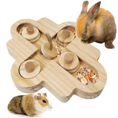 Imagem de BNOSDM Brinquedos de forrageamento para hamster, quebra-tédio, animais de estimação, ratos, brinquedos de forrageamento, brinquedos de coelho para coelhos, brinquedos interativos de madeira para