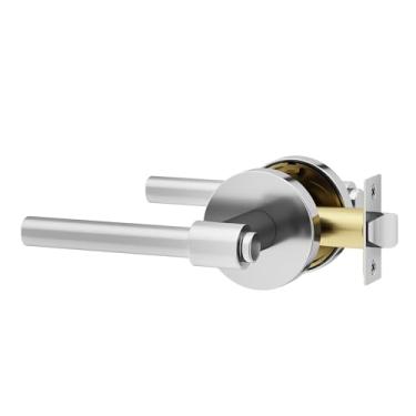 Imagem de Okun Zen 1 maçaneta de porta de passagem para banheiro e quarto interior reversível em cromo