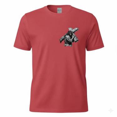 Imagem de Camiseta Religiosa Jesus Cruz Detalhada Inspiração Cristã - Betinis, V