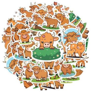 Imagem de 50 peças de adesivos de animais de fazenda de vaca natureza artigos de papelaria adesivos de material escolar adesivos de animais divertidos para laptop, motocicleta, bagagem, telefone, notebook