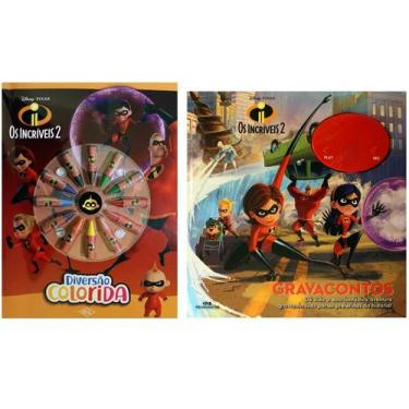 Imagem de Kit de Livros infantis: Diversão colorida os incríveis + Gravacontos -