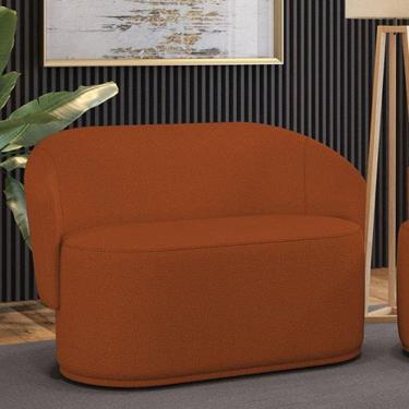 Imagem de Sofá 2 Lugares Namoradeira Orgânica Para Sala Malu Bouclê Terra M11 - D`rossi