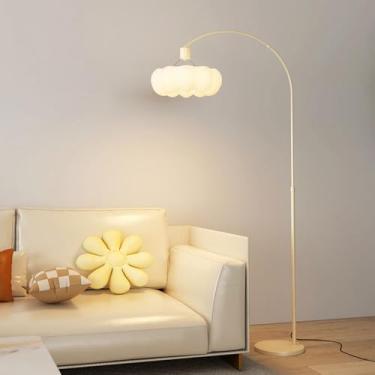 Imagem de Luminária de chão Creative Cloud Arc, estilo nórdico minimalista, ideal para leitura em cantos de sofás, com base de mármore. Perfeita para sala de estar e quarto.