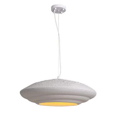 Imagem de Luminária pendente de 1 lâmpada, estilo Wabi Sabi, em resina, com formato de cúpula. Luminária pendente clássica em resina para sala de jantar, hall de entrada, cozinha, ilha de cozinha, bar