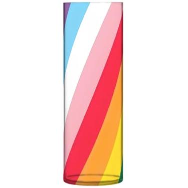 Imagem de Vaso cilíndrico para flores decorativas LGBTQ orgulho arco-íris Lgbtqia vasos e plantadores de plástico gay impressão personalizada decoração de quarto moderna, 30 cm x 9,9 cm