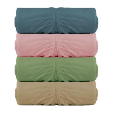 Imagem de Kit 4 Lencois Malha Queen com Elastico Vivaldi - Fio 30/1 Penteado - 100% Algodao (Kit 7)