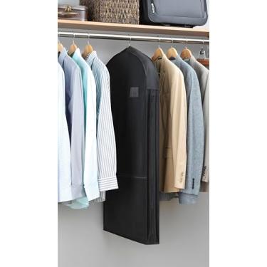 Imagem de Whitmor Bolsa de roupa com zíper com bolso - conjunto de 3 - preta