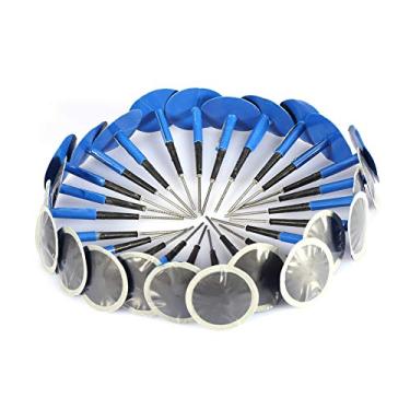 Imagem de Generic Remendo de para Reparo de Punção de Pneu Sem Câmara de Ar, para Carro, Motocicleta, Veículo Elétrico, 24 Peças, para Condução Segura, Borracha Azul (60 * 9mm)