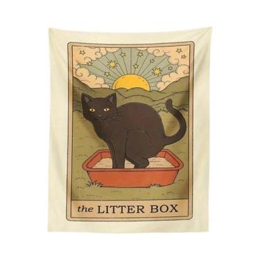 Imagem de Tapete Decorativo De Parede Para Caixa De Areia De Gato Preto, Céu Est