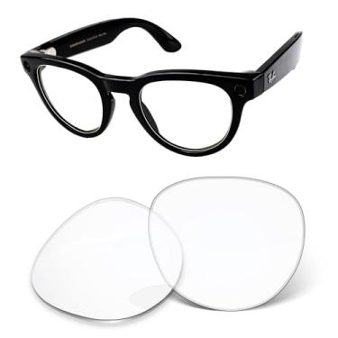 Imagem de Lentes de substituição de 1,6 mm compatíveis com óculos inteligentes RayBan Meta Headliner (Gen 2) RW4013 50 mm, antiarranhões e ajuste fácil (cristal HD)