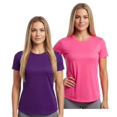 Imagem de Kit 2 Camisetas Dry Fit Feminina Manga Curta Trendixx Ptroteção UV  Se