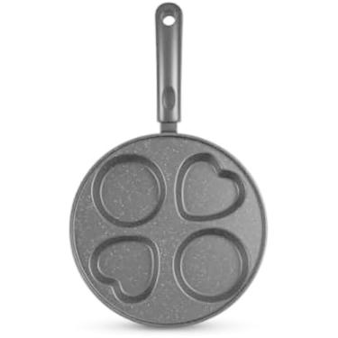 Imagem de Frigideira Antiaderente com 4 Divisórias, 24,5cm, Alumínio, Preta, Cabo Baquelite, Compatível com Indução