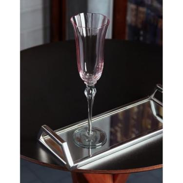 Imagem de WOLFF - Conjunto 2 Taças para Champanhe Lily 200ml Rosa e Cinza Vidro