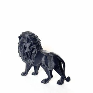 Imagem de Escultura Leão Decoração 3D Escritório Detalhes Elegante 12x15cm - Sup