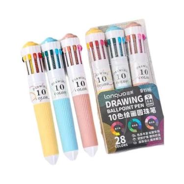 Imagem de Conjunto De Canetas Esferográficas Retráteis De Ponta Fina 0.8mm Em 28