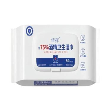 Imagem de Lenços Umedecidos Com 75% De Álcool, 80 Peças, Descartáveis, Para Limp