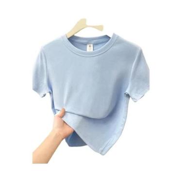 Imagem de Camiseta Casual De Verão plus Size Com Manga Curta Sexy Sólida Tendênc