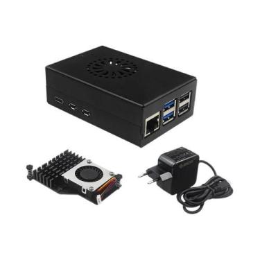 Imagem de Raspberry Pi 5 Caixa de metal em liga de alumínio compatível com refri