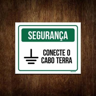 Imagem de Placa De Segurança - Conecte O Cabo Terra (36X46) - Sinalizo