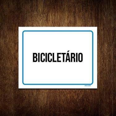 Imagem de Kit 5 Placas Ambiente Sinalização Setor Bicicletário - Sinalizo.Com