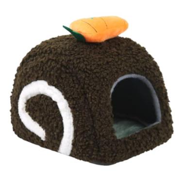 Imagem de FJMQHU Cama/Casinha para Hamster, Toca para Porquinho-da-Índia, Acessório Confortável e Aconchegante, /Habitat para Dormir para Chinchila, Marrom Escuro