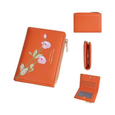 Imagem de Carteira Feminina Fina Com Bordado Floral E Estampa De Lichia Para Moe