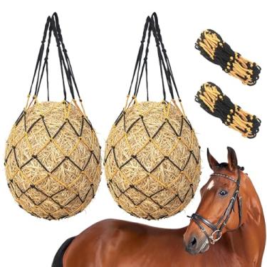 Imagem de WEISGJA Pacote com 2 sacos de feno para cavalos, alimentação regular, saco de feno de alimentação lenta para cavalos, ovelhas, cabras, grandes redes de feno para cavalos para cavalos, reboque, paddock