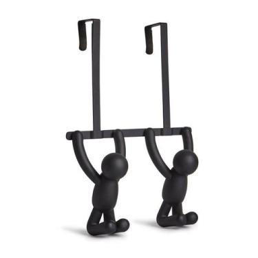 Imagem de Buddy Cabideiro Para Porta com Suporte com 2 Bonecos - UMBRA, Preto