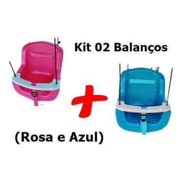Imagem de Kit 2 Balanços Infantil Rosa e Azul Bebê Brinquedo - Frete mais Barato