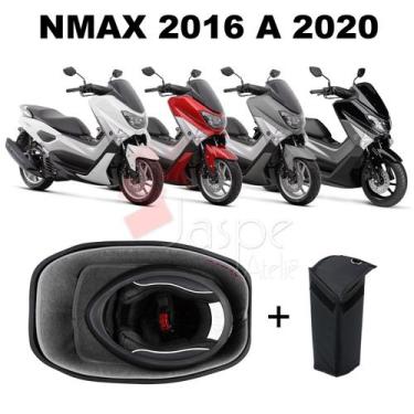 Imagem de Forração Yamaha Nmax Baú Forro Acessório Cinza + Guidão - Jaspe Ateliê