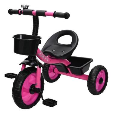 Imagem de Triciclo Divertido Infantil Rosa Com Cestinhas E Buzina - Zippy Toys