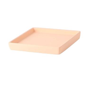 Imagem de Pires de plantas Pires de plantas estilo simples, bandeja drenagem, vaso flores cerâmica Palle para sala estar e varanda(Orange)