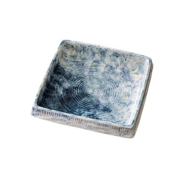 Imagem de Pires de plantas Prato quadrado para arranjo floral com vaso de flores circular em cerâmica texturizada