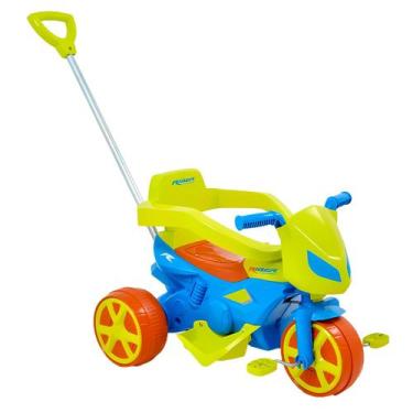 Imagem de Carrinho De Passeio Triciclo Moto Rider Colorido Com Pedal Suporte Até