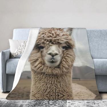 Imagem de Cobertor grande ultra macio com estampa I Love Alpacas, perfeito para cama, sofá e viagens, manta de flanela aconchegante e quente