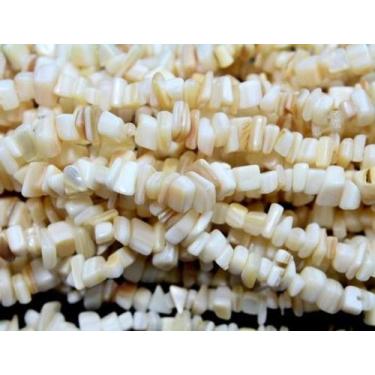 Imagem de Fio Madre Perola Cascalho Furado a Laser Concha Natural 90cm - Cristai