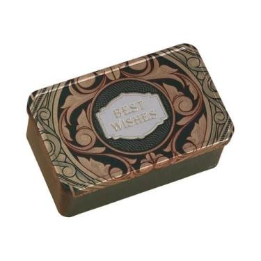 Imagem de Caixa De Natal De Papai Noel Em Lata Vazia Retangular Para Doces E Bis