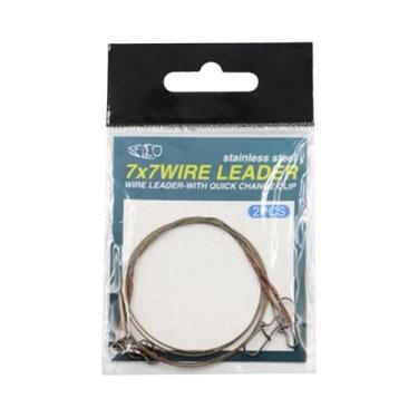 Imagem de Linha De Pesca De Aço Anti-Mordida De 20-40cm Com Snap, 2 Peças, Líder