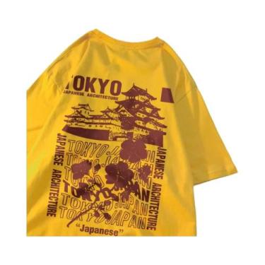 Imagem de Camisetas De Algodão Oversize Femininas Com Estampa De Sakura De Tóqui