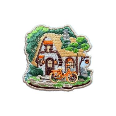 Imagem de MOKOBOIZ Cozy House Garden aplique bordado de 7,6 cm para costurar/costurar, remendos de bordado, acessórios DIY para mochilas, coletes do exército, bolsas de chapéus, roupas, presentes florais para