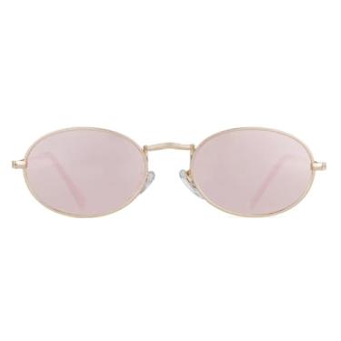 Imagem de Óculos de Sol Retrô Masculino Feminino Lentes Rosa e Vermelhas Armação de Metal Estilo Vintage Proteção UV(4)