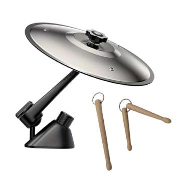 Imagem de NITAGO Prato de bateria para saída de ar de carro, instrumento musical engraçado, gadget, instrumento de percussão, mini bateria com símbolo de carro, Prata