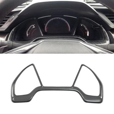 Imagem de Fancemot Capa de painel central de console de fibra de carbono compatível com Honda Civic 10ª geração 2016-2021