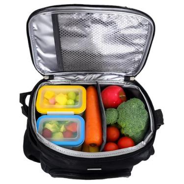 Imagem de Bolsa Térmica Fitness Academia com Divisória Marmita Dieta 10 Litros B